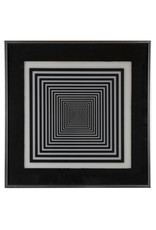 Vintage Framed Black & White Square Illusion