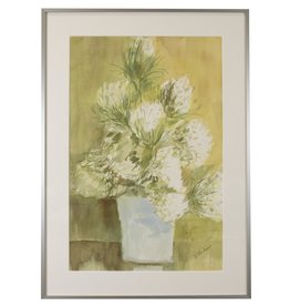 Vintage White & Sage Floral Watercolor