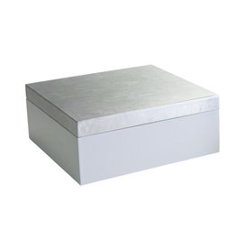 Large Silver & White Lidded Box