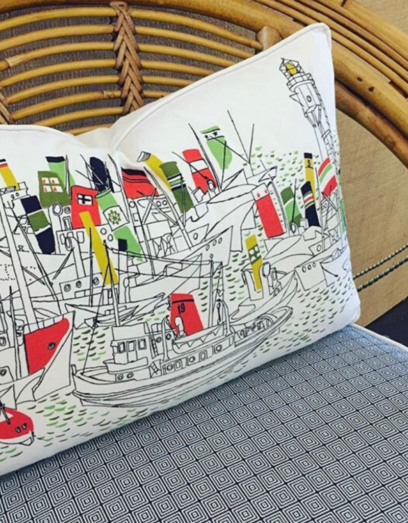 Vintage Tug Boat Lumbar Pillow