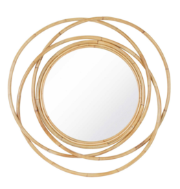 Large Natural Rattan Open Loop Mirror