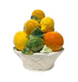 Vintage Lemon & Orange Ceramic Fruit Basket