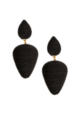 Black Cord Covered Drop Earring