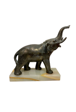 Vintage Large Metal Elephan on Marble