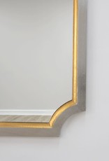 Silver & Gold Leaf Section Mirror with Convex Center