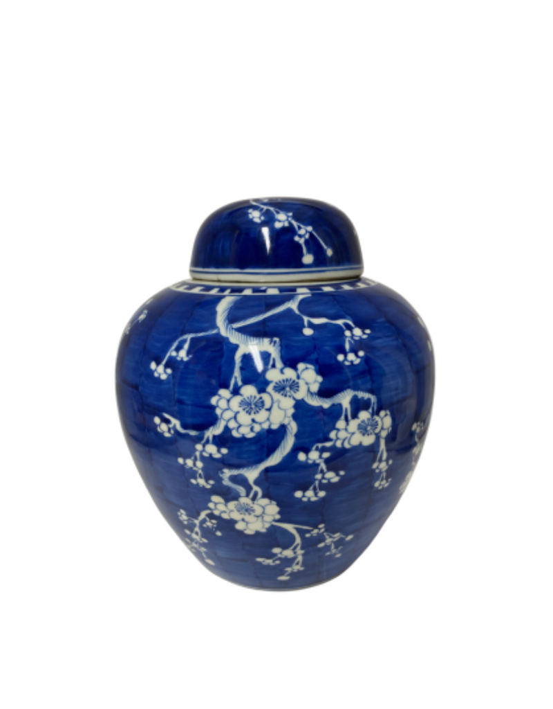 Blue & White Medium Cherry Blossom Jar