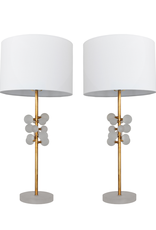 Pair of Gold Lamps with Lucite Ball Cluster Detail