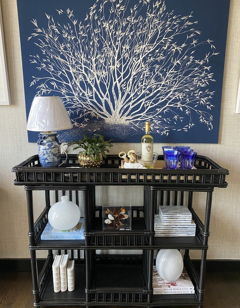 Black Rattan Console