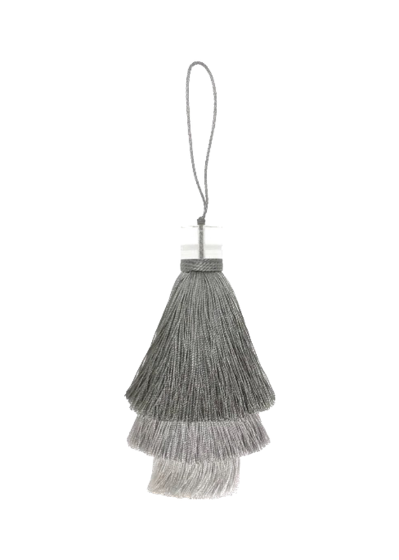 Ombré Grey Tassel with Lucite Bead