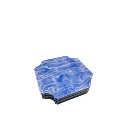 Lucite Blue Agate Coasters Set