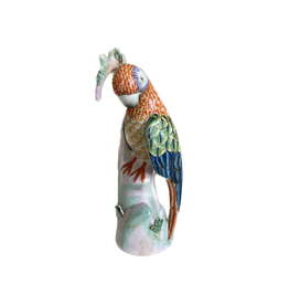 Vintage Colorful Ceramic Parrot on a Branch