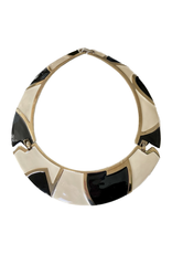 Vintage Abstract Enamel & Metal Collar Necklace