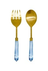 Serving Set with Blue Acrylic Handles