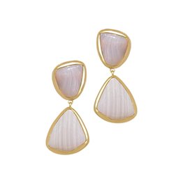 Agate Gold Double Drop Earrings