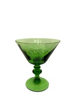 Set of 8 Vintage Green Champagne Glasses