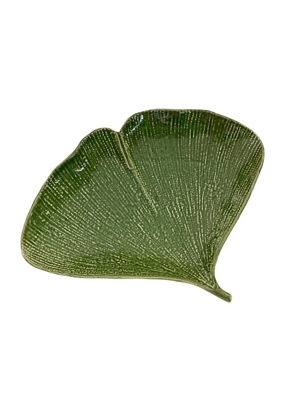 Green Ceramic Ginkgo Leaf Tray