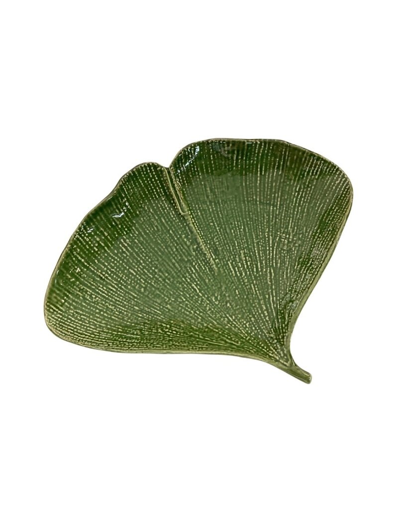 Green Ceramic Ginkgo Leaf Tray