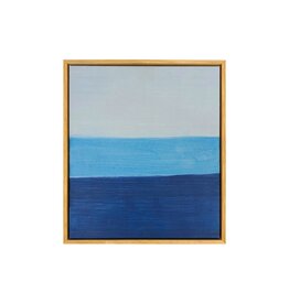 Framed Blue Three Stripe Painting