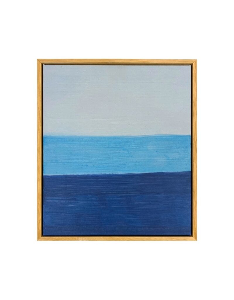 Framed Blue Three Stripe Painting