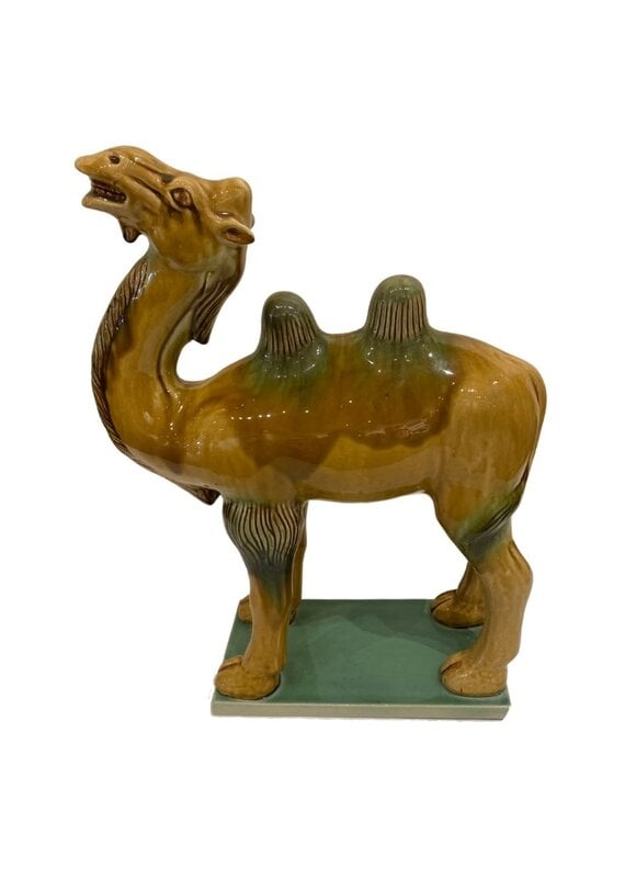 Vintage Oversized Ceramic Hand-Glazed Camel