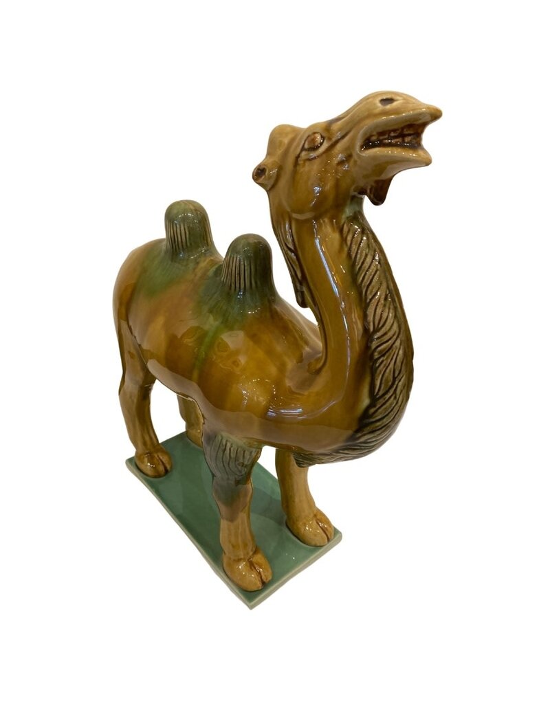 Vintage Oversized Ceramic Hand-Glazed Camel