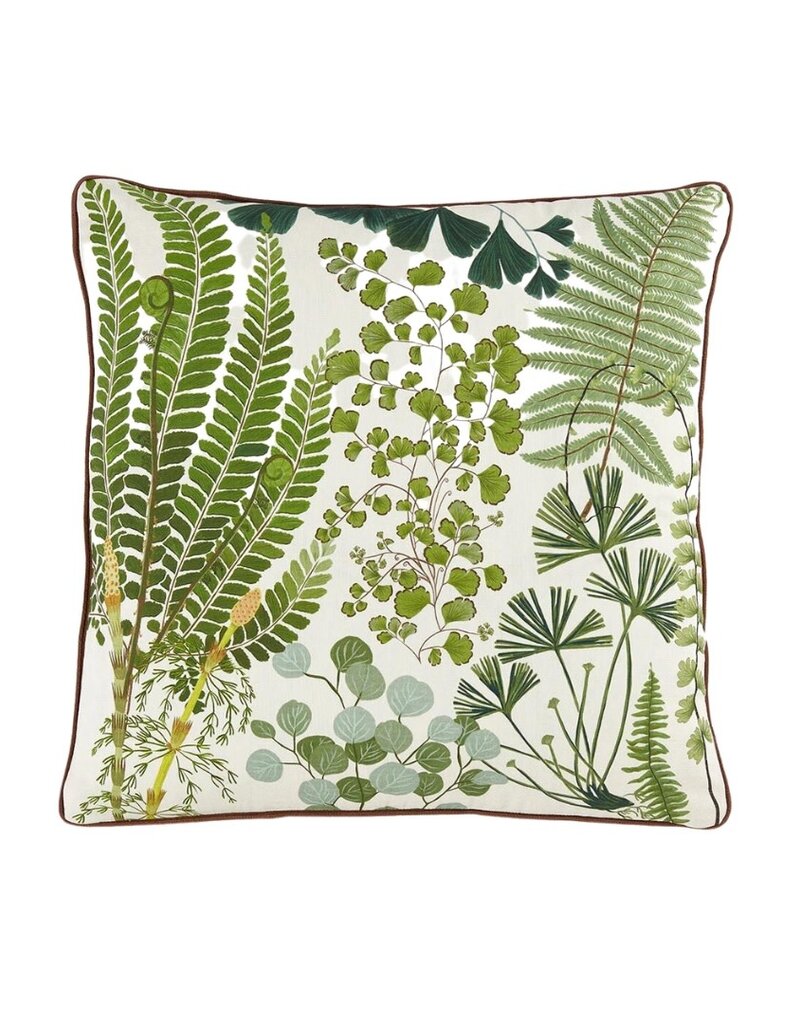 Green Botanical Square Pillow