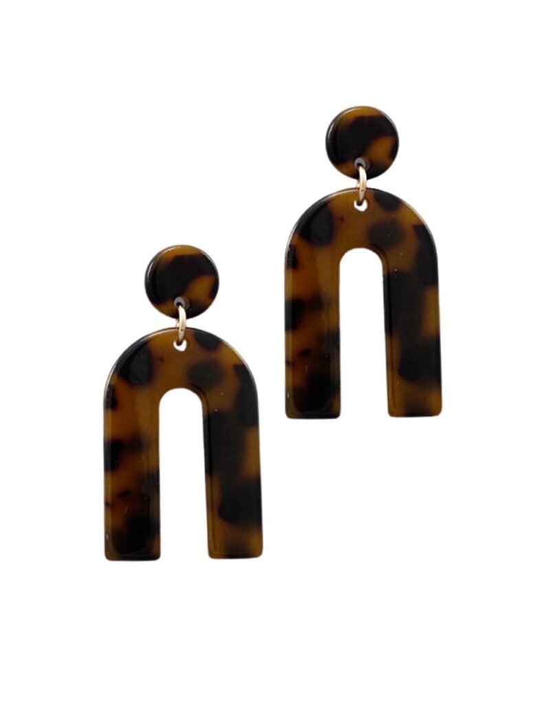 Tortoise Dangle Arch Earrings