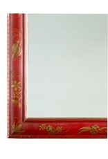 Vintage Oversized Red Painted Chinoiserie Mirror