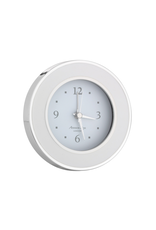 White & Silver Enamel Round Clock