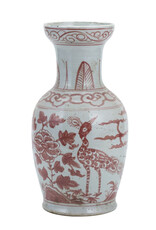 Pink Ceramic Decorative Vase with Birds