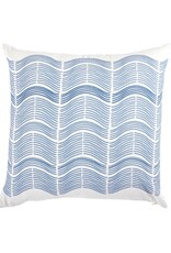 Wavy Thin Blue Striped Square Pillow