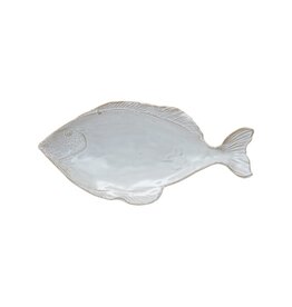 White Ceramic Flat Fish Dish