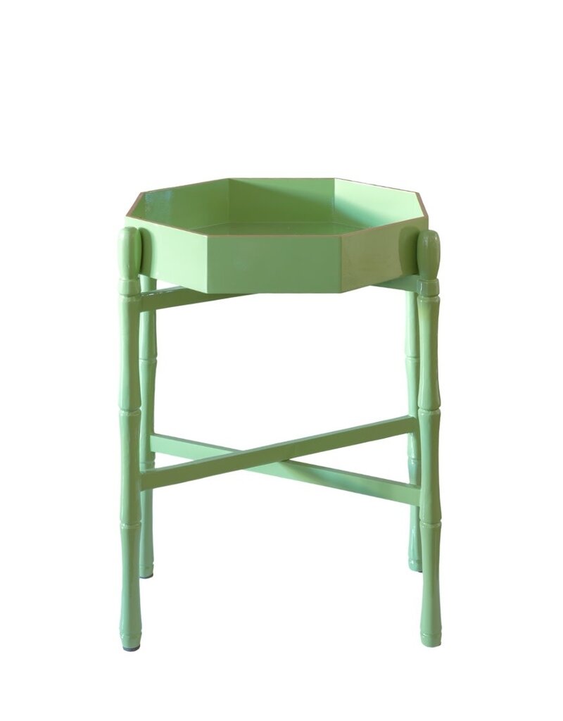 Green Lacquer Hexagonal Tray Table