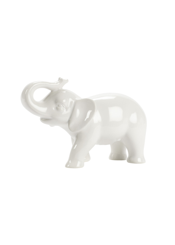 White Ceramic Elephant