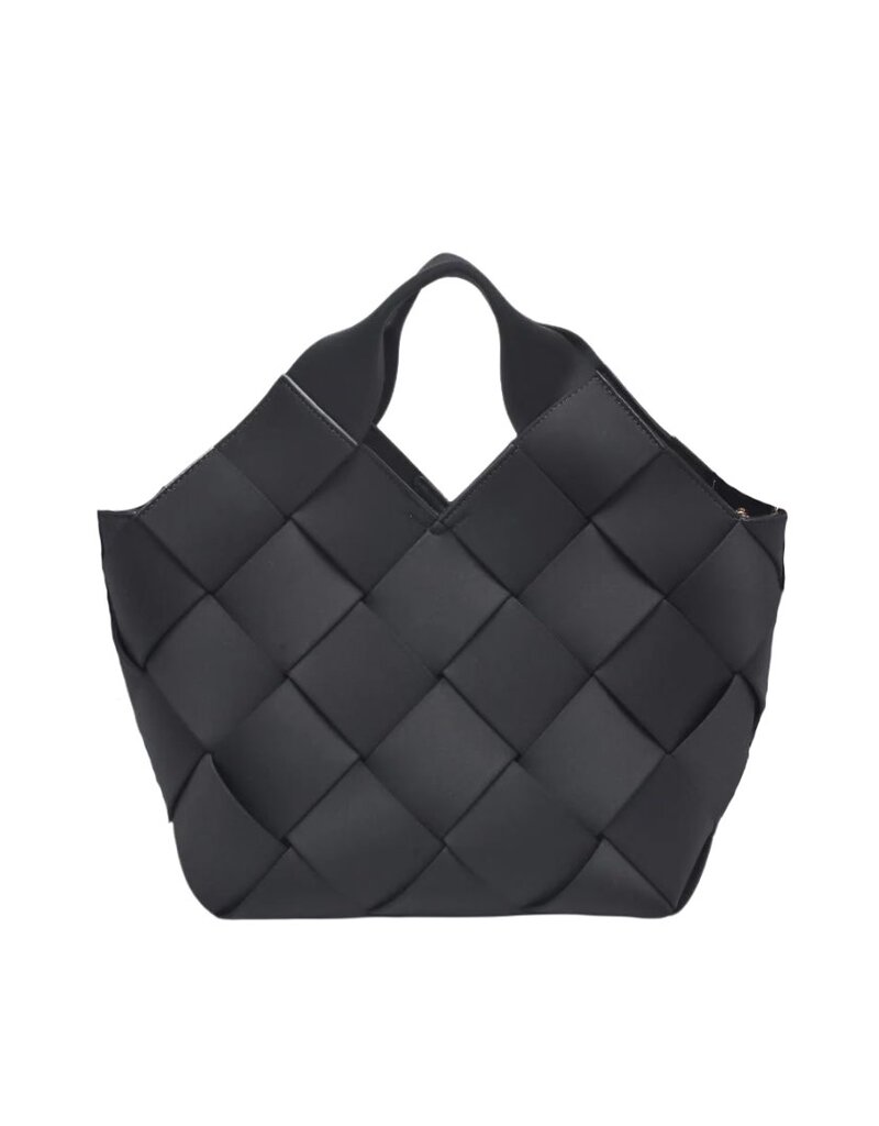 Black Wide Woven Neoprene Bag