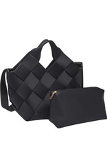 Black Wide Woven Neoprene Bag