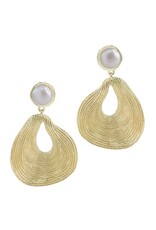 Gold & Pearl Swirl Earrings