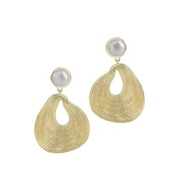 Gold & Pearl Swirl Earrings