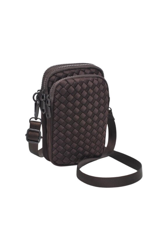 Chocolate Brown Compact Woven Crossbody