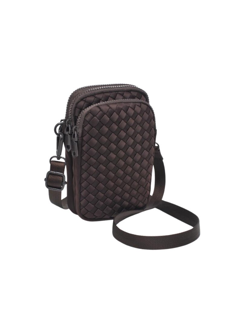 Chocolate Brown Compact Woven Crossbody