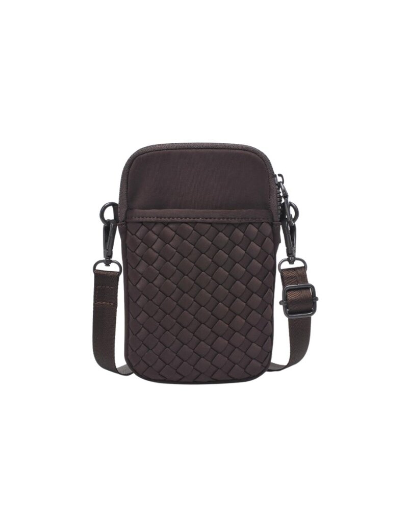 Chocolate Brown Compact Woven Crossbody