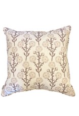 Beige Floral Vine Square Pillow