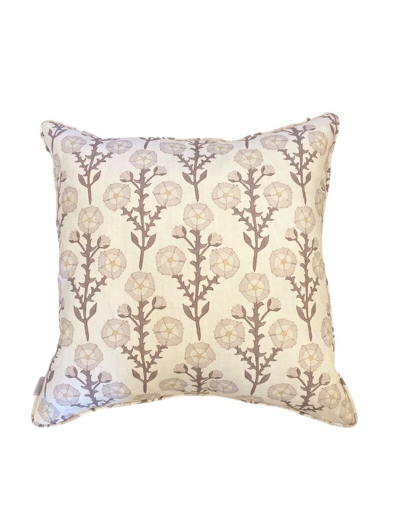Beige Floral Vine Square Pillow