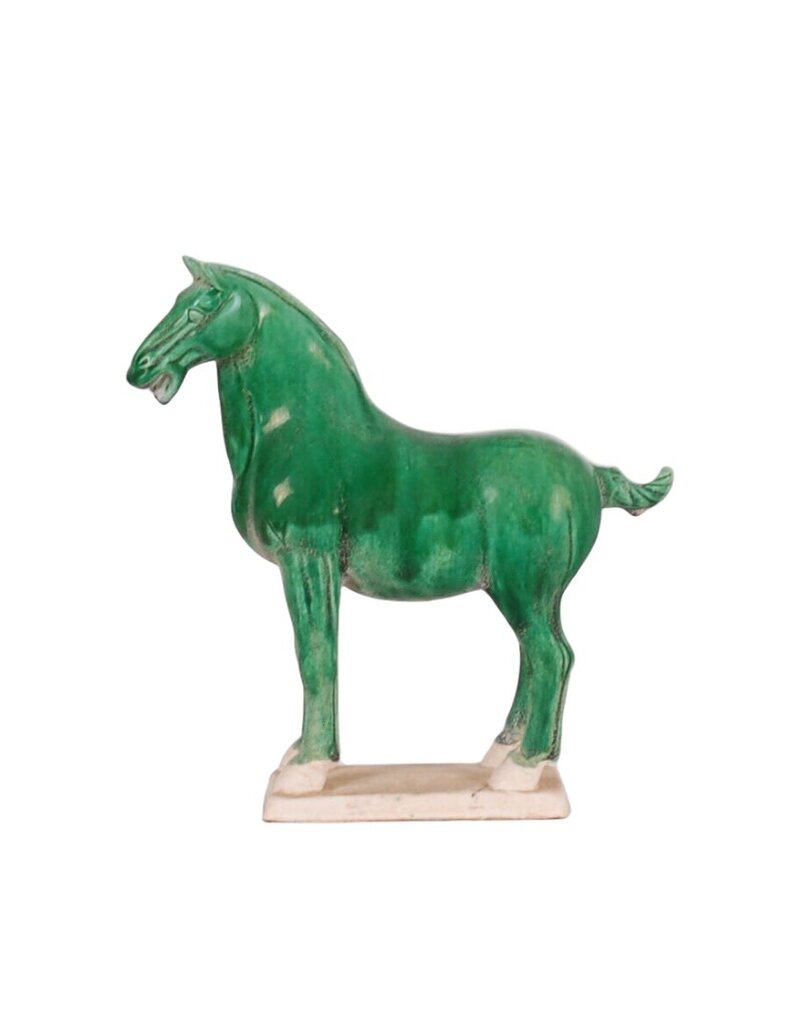 Green Glazed Ceramic Horse