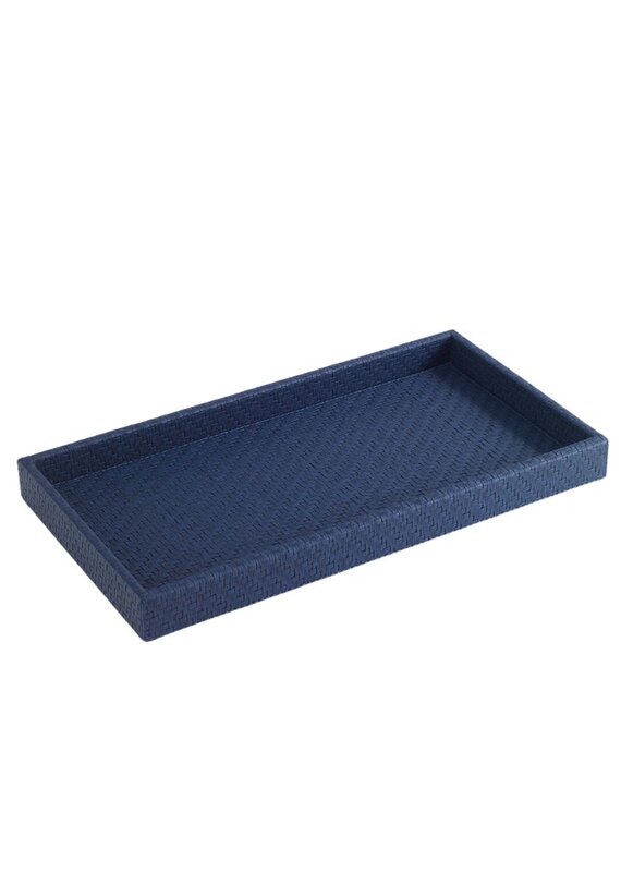 Navy Woven Rectangular Vanity Tray