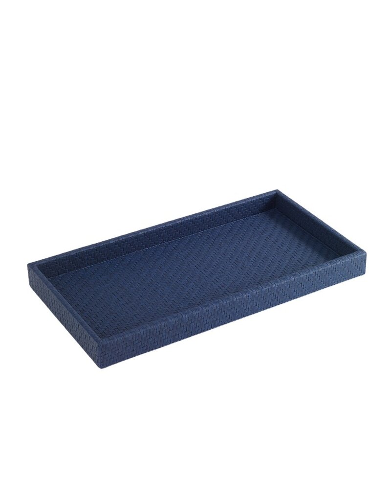 Navy Woven Rectangular Vanity Tray