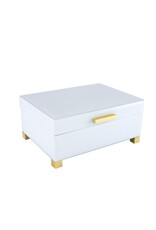 Aqua Glass Box with Gold Feet