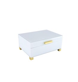 Aqua Glass Box with Gold Feet