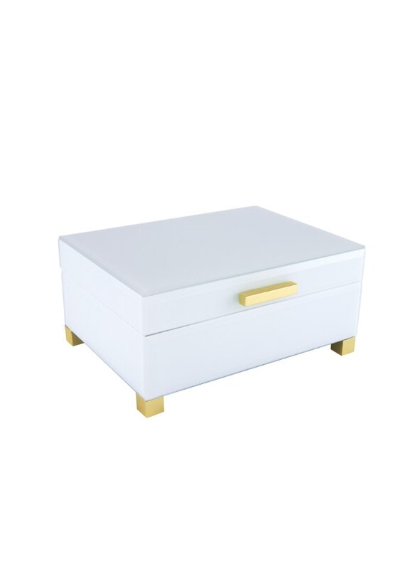 Aqua Glass Box with Gold Feet