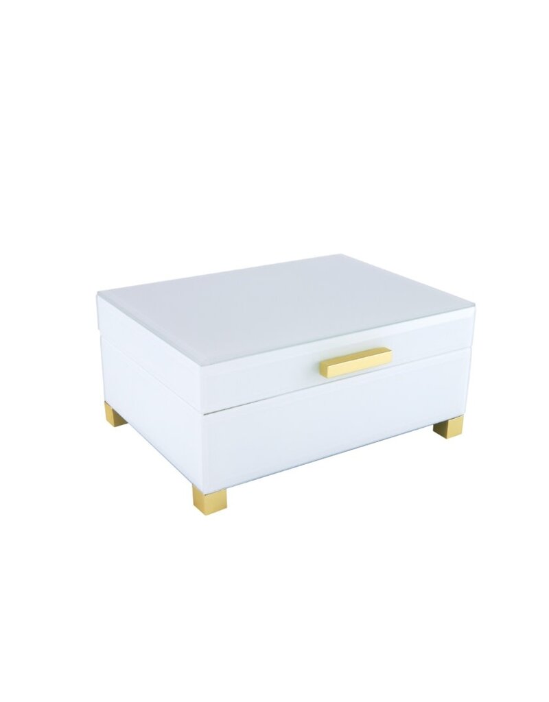 Aqua Glass Box with Gold Feet